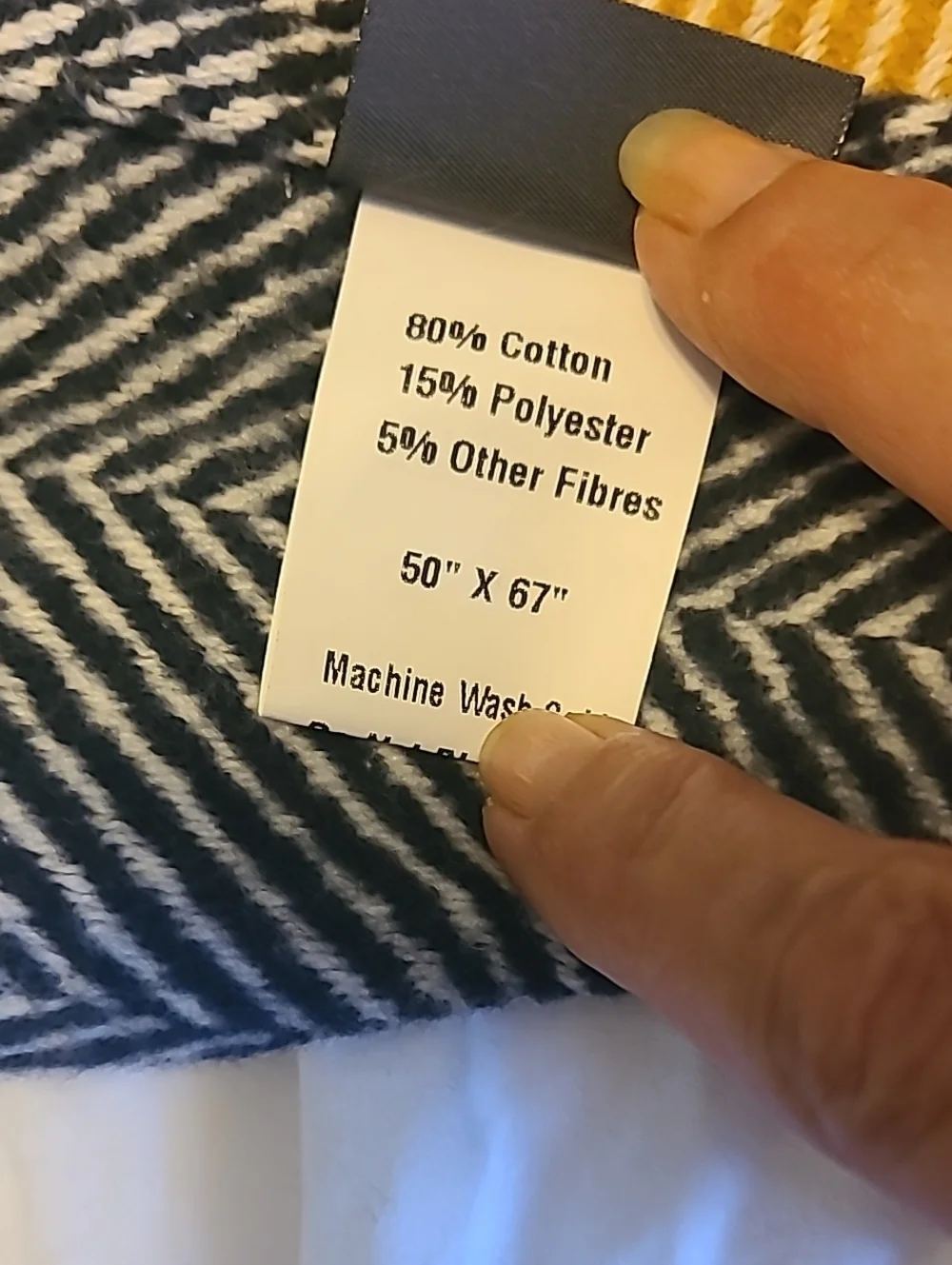 Roca Home Woven Cotton Blend Blanket Made In Portugal Stripe Fringed Over Sized